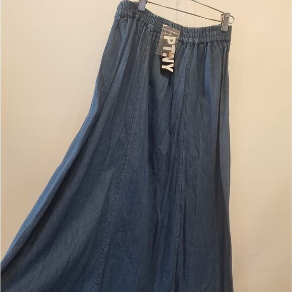 NEW Denim Maxi Skirt 90's Throwback Boho Cotton Denim Skirt J Lo Style - Picture 12 of 16